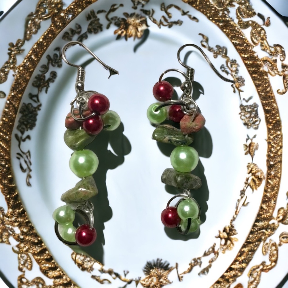 Pearl Agate Dangle Earrings